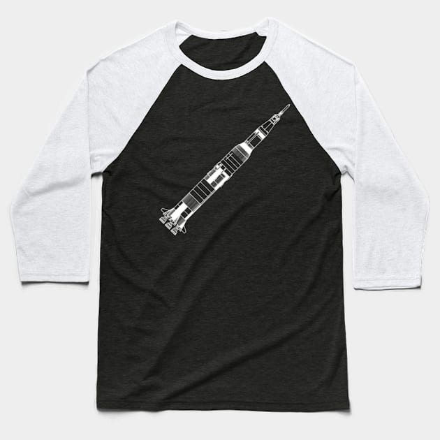 Saturn V Baseball T-Shirt by kipstewart